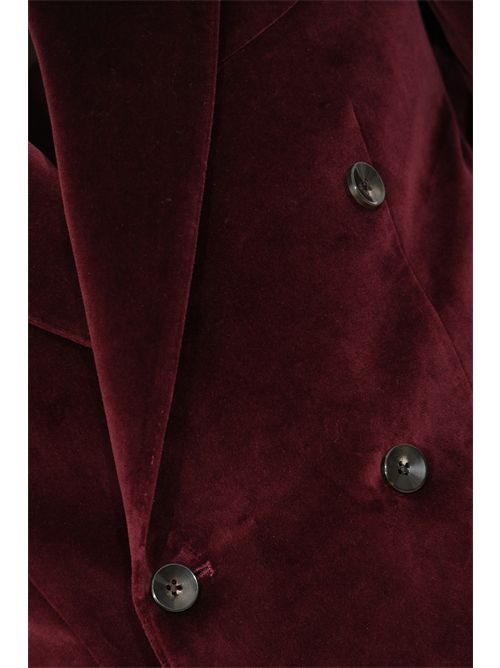 Giacca doppipetto in velluto di cotone Bordeaux Sartitude Napoli | RED2 TXG2BUI62X